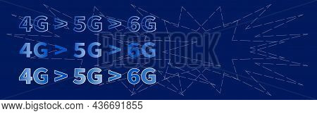 Technological Blue Banner. 4g 5g 6g Data Transmission Technology. Intercontinental Global Communicat
