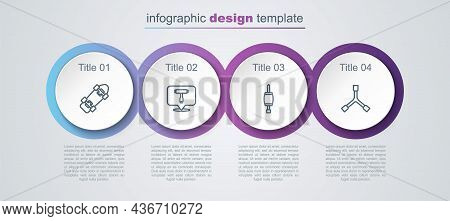 Set Line Skateboard, T Tool, Screwdriver And Y-tool. Business Infographic Template. Vector
