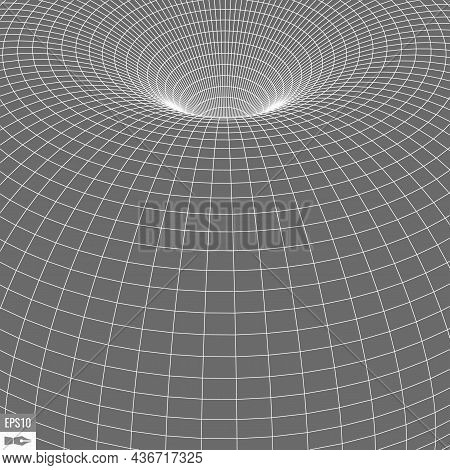 Wireframe Landscape On White Background. Abstract Geometric Vector Technology Background. 3d Vector 