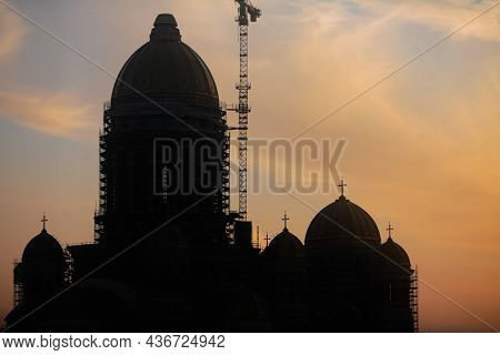 Bucharest, Romania - October 19, 2021: Bucharest, Romania - August 13, 2021:construction Site Of 