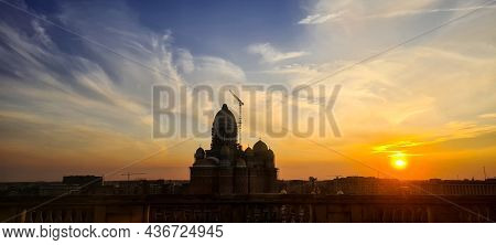 Bucharest, Romania - October 19, 2021: Bucharest, Romania - August 13, 2021:construction Site Of 