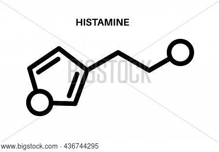 Histamine Formula Icon Or Logo. Neurotransmitter For The Brain, Spinal Cord, And Uterus. Inflammator