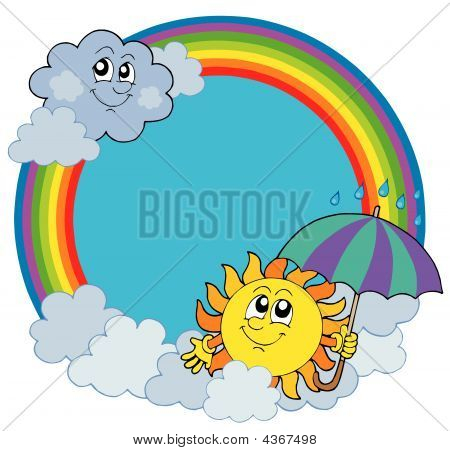 Sonne und Wolken in Rainbow Kreis