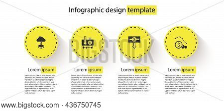Set Storm, Drop In Crude Oil Price, Dollar Rate Decrease And . Business Infographic Template. Vector