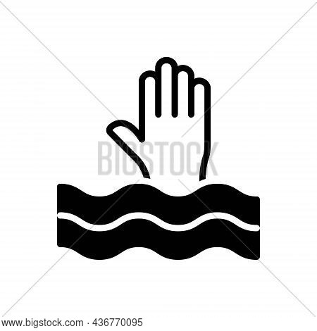Black Solid Icon For Urge Help Exhort Support Request Advocate Sink