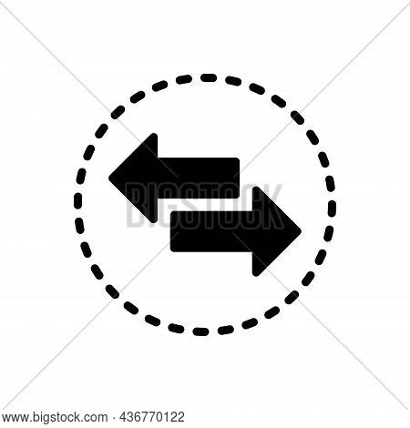 Black Solid Icon For Contrary Opposite Adverse Different Against Arrow Repugnant