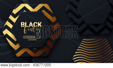 Black Friday Loading Bar Background, Banner Poster Design Template. Progress Loading Bar. Black Frid