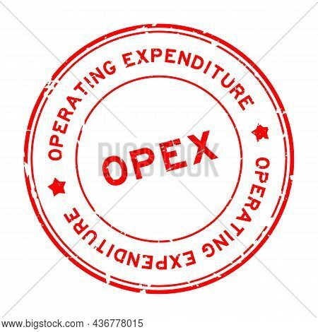 Grunge Red Opex Operating Expendiure Word Round Rubber Seal Stamp On White Background