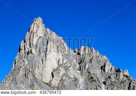 Ra Gusela peak in the Dolomites, Italy, Europe                               