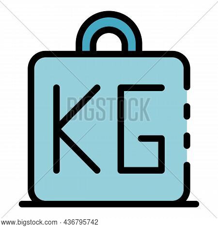 Fat Weight Kg Icon. Outline Fat Weight Kg Vector Icon Color Flat Isolated