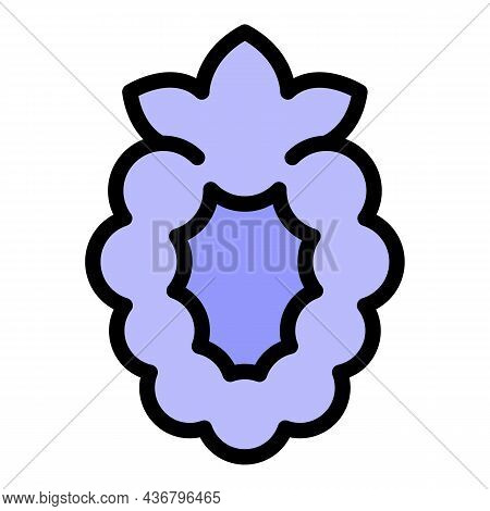 Half Blackberry Icon. Outline Half Blackberry Vector Icon Color Flat Isolated