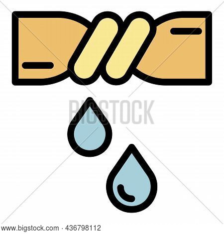 Clothes Squeeze Out Icon. Outline Clothes Squeeze Out Vector Icon Color Flat Isolated