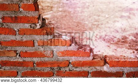 Unconventional Building Site The Masonry Was Neglected, Irresponsible, Not Progressing, Only Half Fi