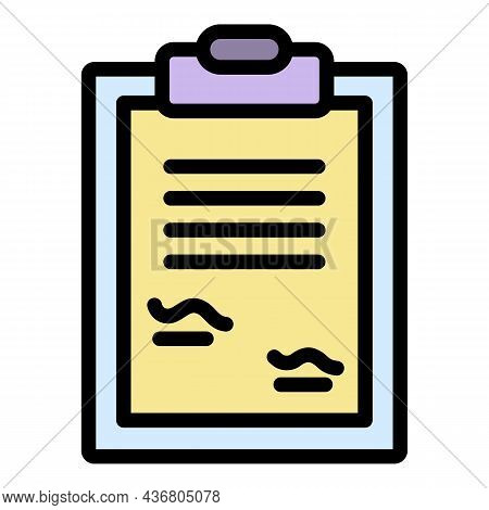 Teamwork Clipboard Icon. Outline Teamwork Clipboard Vector Icon Color Flat Isolated
