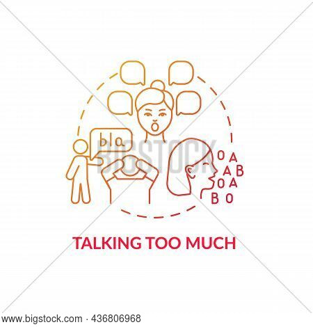 Talking Too Much Concept Icon. Hyperactive-impulsive Symptom Abstract Idea Thin Line Illustration. T