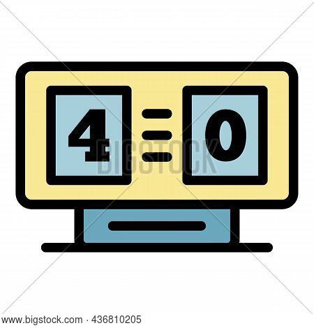 Soccer Table Score Icon. Outline Soccer Table Score Vector Icon Color Flat Isolated