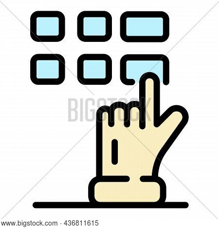 Atm Buttons Icon. Outline Atm Buttons Vector Icon Color Flat Isolated