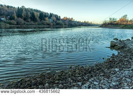 A Picturesque View Of The Banks Of The Sylva River. Photo Taken In Kurgur, Perm Territory, Russia.