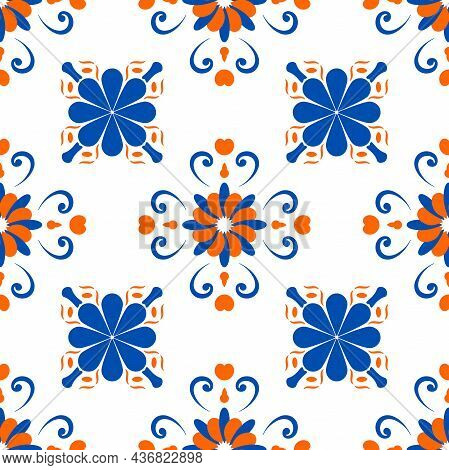An Abstract Pattern In The Style Of A Peronda Tile, Repeated On A Grid. Suitable For Backdrops, Wall