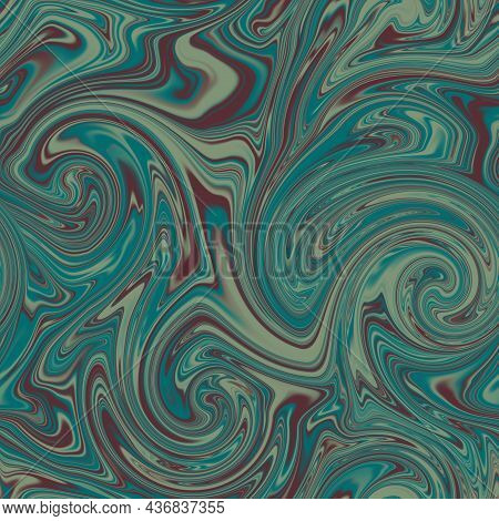 Seamless Twirly Swirly Abstract Liquid Marble Surface Pattern Design For Print