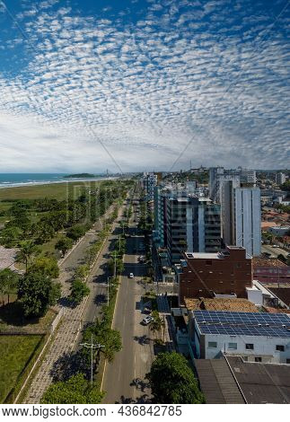 Aerial View Of Soares Lopes Avenue In The City Of Ilhéus Bahia Brazil.