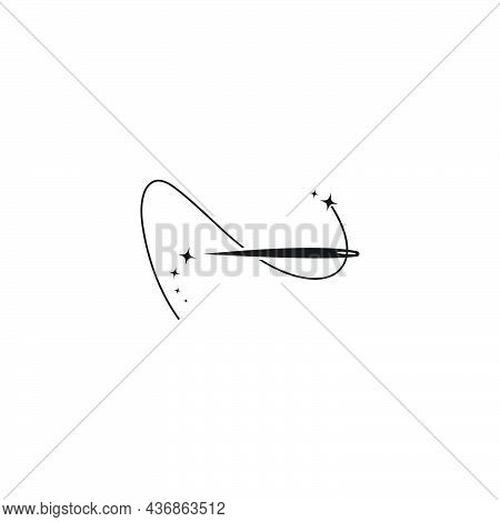 Needle Icon Logo Illustration Template