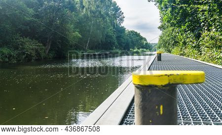 View To River Elde In Mecklenburg-western Pomerania From A Jetty