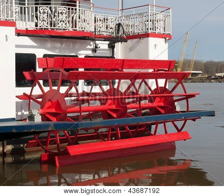 Paddlewheel On Back Of Ship