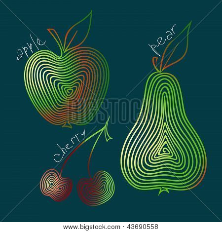 Set di icone di frutta