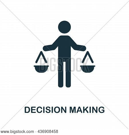 Decision Making Icon. Monochrome Sign From Corporate Development Collection. Creative Decision Makin