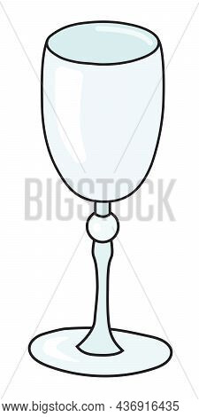 Sour Sherry Cordial Cocktail Glass. Stylish Hand-drawn Doodle Cartoon Style Gin Colored Vector Illus