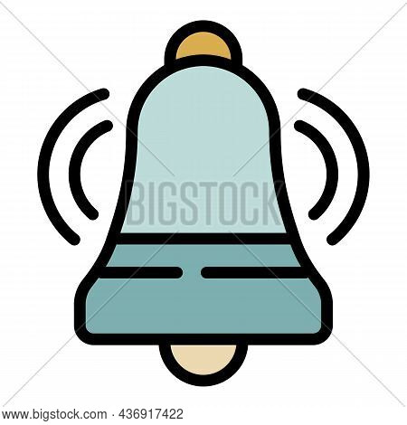 Ringer Bell Icon. Outline Ringer Bell Vector Icon Color Flat Isolated