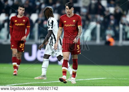 Torino, Italy. 17 October 2021. Roger Ibanez Of As Roma  During The Serie A Match Between Juventus F