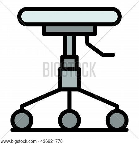 Tattoo Studio Backless Chair Icon. Outline Tattoo Studio Backless Chair Vector Icon Color Flat Isola