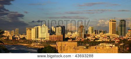 Tel Aviv, Israel. Twilight.