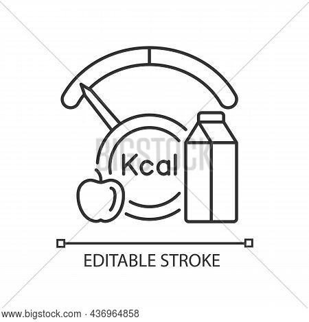 Insufficient Calories Consumption Linear Icon. Poor Eating. Hunger And Poverty. Thin Line Customizab