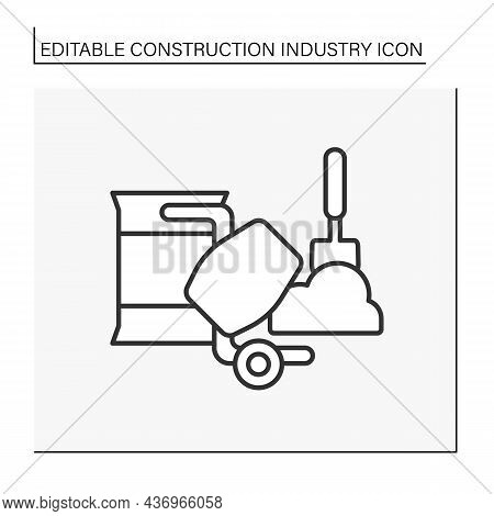 Concrete Production Line Icon.structural Material In Construction Industry. Building Material. Aggre