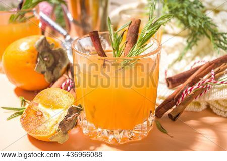 Spicy Alcohol Persimmon Cocktail