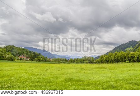 Idyllic Scenery Around Immenstadt, A Town In The Upper Allgaeu In Bavaria, Germany