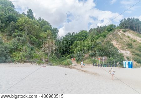 Chlapowo, Poland - July 21, 2021: Entrance To Baltic Sea In Chlapowo.