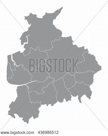 Lancashire County Administrative Map Isolated On White Background, England