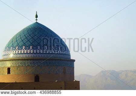 View Of The Dome Of The Seyed Rokn Addin Mausoleum, Beautiful Persian Architecture, In The Ancient D