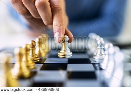Business Merger And Partnership. Chess Pawn Reconciliation And Merge