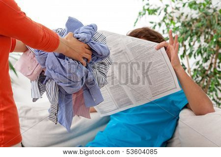 Housewife And Her Lazy Husband