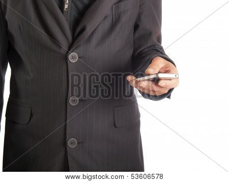 businessman with smart phone in his hand