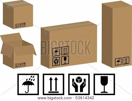 Vector Packaging Boxes And Icons