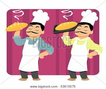 Baker Holding Bread