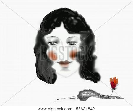 Love and rose, portrait