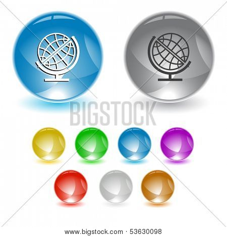 Globe. Raster interface element. 