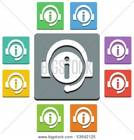 Vector Support Icons - 'almost Flat' Style